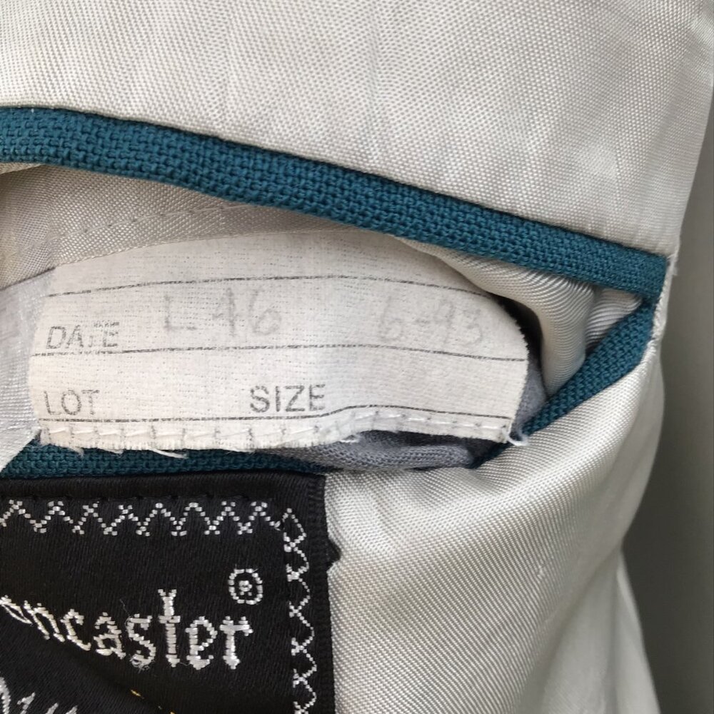 Vintage 46L Men's Teal Blue Blazer Jacket Vented Single Breasted Fully Lined - Picture 12 of 13